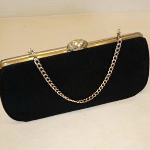 Vintage 80s Clutch with Rhinestone Clasp